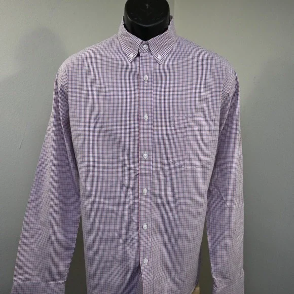 J.CREW Button Up Dress Shirt Plaid Long Sleeve Front Pocket Mens Size Large - Picture 10 of 10